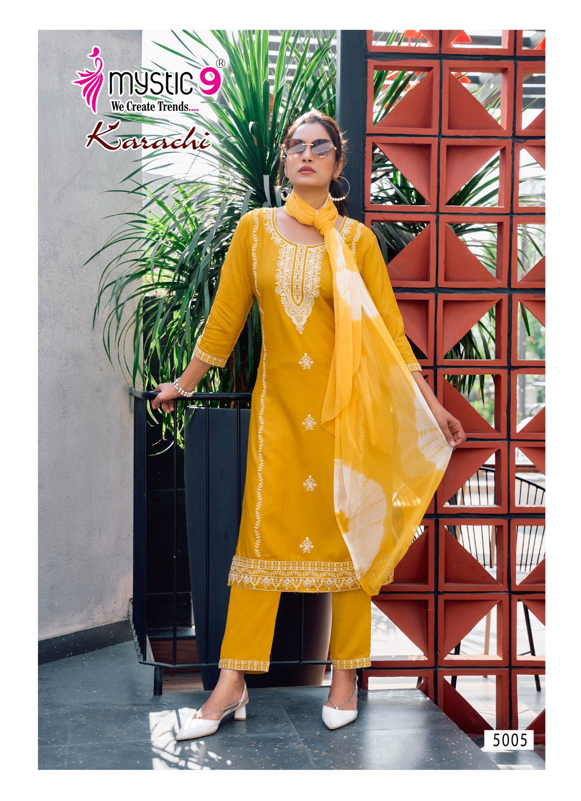 Karachi Vol 5 By Mystic 9 Heavy Rayon Kurti With Bottom Dupatta Orders In India